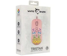 White Shark Baltas Shark TRISTAN-P-2 GM-9004 žaidimų pelė, rožinė RGB