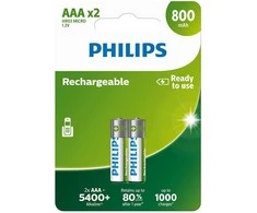 PHILIPS R03B2A80/10 AAA Rechargeable Batteries (2pcs)