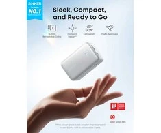 „Anker Nano“ išorinė baterija, 45 W, su integruotu ištraukiamu USB-C laidu | A1638H21 | 10000 mAh | Baltas