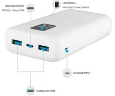 Fixed – „Zen USB-C PD 20W“ išorinė baterija, 20 000 mAh