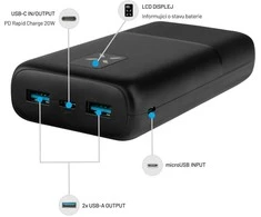 Fixed | Power Bank | Zen | 20000 mAh | Juodas
