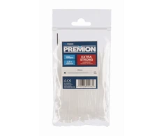Premion PREP00025 – balti surišimo dirželiai, 2,5 x 100 mm, 100 vnt.