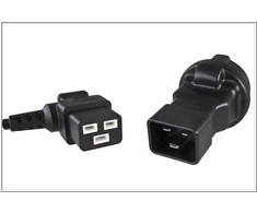 Premiumcord Adapteris IEC C20 male to SCHUKO CEE 7/3 female, voltage 230V, 16A