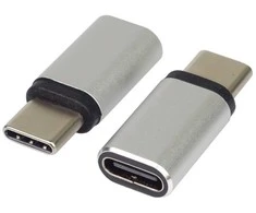 PremiumCord Adapteris USB-C Female - USB-C Male, sidabrinis