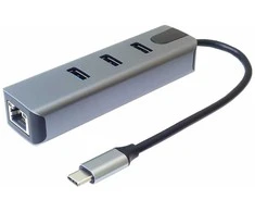 „PremiumCord“ adapteris USB-C su gigabito 10/100/1000 Mbps + 3 USB 3.2 jungtimis