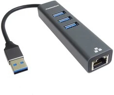 HUB USB PremiumCord PREMIUMCORD Adaptér USB3.0 - LAN RJ45 ETHERNET 10/100/1000 MBIT + 3x USB3.0 port