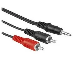 Kabelis PremiumCord Jack 3.5mm - RCA (Cinch) x2 10m juoda (kjackcin10)