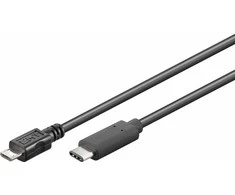 USB kabelis PremiumCord USB-C - mikroUSB 0,6 m juodasis (ku31cb06bk)