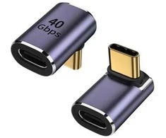 PremiumCord Adaptér USB-C na USB-C, USB 4.0, zahnutý 90°