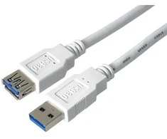 USB kabelis PremiumCord USB-A - USB-A 5 m Balta (ku3pa5w)