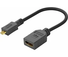 PremiumCord Flexi adapteris HDMI A tipo lizdas - mikro HDMI D tipo kištukas lanksčiam prijungimui