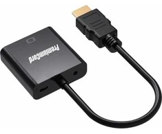 PremiumCord HDMI į VGA konverteris su 3,5 mm stereo lizdo garsu, juodas