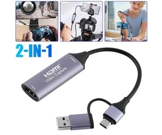 Adapteris AV Ligawo PREMIUMCORD 4K@60Hz HDMI vaizdo/garso signalo įrašymo į kompiuterį grotuvas su USB3.0 ir USB-C jungtimi (ku2grab9)