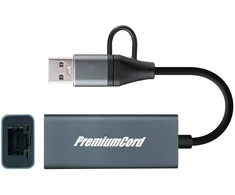 PremiumCord ku31ether07 – USB-C į USB-A adapteris, 15 cm