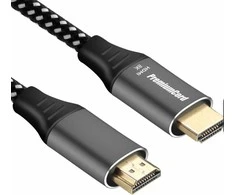 PREMIUMCORD HDMI 2.1 didelės spartos + Ethernet kabelis 8K@60Hz, paauksuotos jungtys, 1,5 m