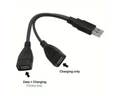 PREMIUMCORD USB 2.0 įkrovimo laidas, 15 cm, juodas