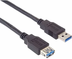 USB kabelis PremiumCord USB-A - USB-A 0,5 m Juodas (ku3pa05Bk)
