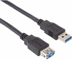 Kabelis USB PremiumCord USB-A - USB-A 1 m Juodas (ku3paa1bk)