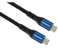 „PremiumCord“ USB-C laidas (USB 3.2 GEN 2x2, 5A, 100W, 20Gbit/s) 1,5 m, medvilninis pintas