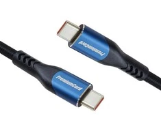 „PremiumCord“ USB-C laidas (USB 3.2 GEN 2x2, 5A, 100 W, 20 Gbit/s) 3 m, medvilninė pynė