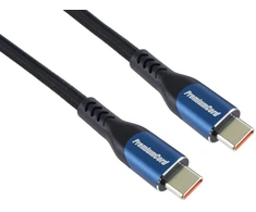 PremiumCord USB-C kabelis ( USB 3.2 GEN 2x2, 5A, 100W, 20Gbit/s ) 2m, bavlněný oplet