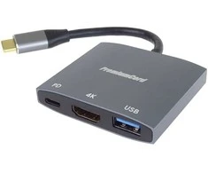 PremiumCord adapteris USB-C prie HDMI, USB3.0, PD, 4K ir FULL HD 1080p raiškos