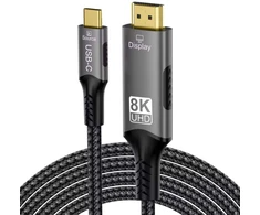 „PremiumCord“ USB-C–HDMI kabelis, 2 m, vaizdo raiška, 8K@60Hz, 4K@144Hz, aliuminis