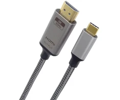 „PremiumCord“ kabelis nuo USB-C iki HDMI 2 m vaizdo raiška 8K@60Hz, 4K@144Hz Aliuminis