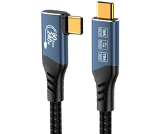 PREMIUMCORD Kabelis USB4™ Version2.0 80Gbps 16K@60Hz 240W Thunderbolt 3 a 4 kabelis zahnutý 0,8m