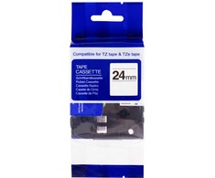 PRINTLINE compatible tape with Brother TZE-555, 24mm, baltas print/mėlynas background