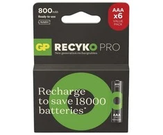 Rechargeable batteries GP ReCyko Pro Professional AAA (HR03), 6 pcs