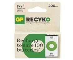 Įkraunamas elementas GP RECYKO 9V, 200 mAh