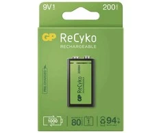 Įkraunamas elementas GP RECYKO 9V, 200 mAh