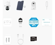 REOLINK apsaugos kamera Argus B440, 2,4 GHz, USB-C, saulės baterija, 64 GB, balta