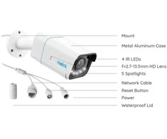 Reolink | 4K išmanioji PoE kamera su prožektoriumi ir spalvotu naktiniu matymu | P430 | Kulka | 8 MP | 2,7-13,5 mm | IP67 | H.265 | Micro SD, maks. 256 GB