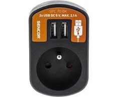 RPC 70 BK Lizdas 2xUSB 5V/2100mA RETLUX