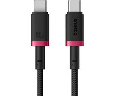 Baseus Dura Type C to Type C 100 W fast charging cable 1 m Juodas, Raudona