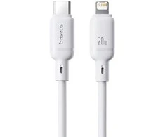 Baseus Silky USB-C/Lightning greito įkrovimo kabelis 1m 20W Baltas