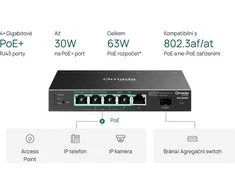 TP-Link SG2206MP tinklo komutatorius L2 gigabito Ethernet (10/100/1000) su maitinimu per Ethernet (PoE)