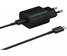 Samsung fast charger EP-TA800, USB-C, 25W juodas