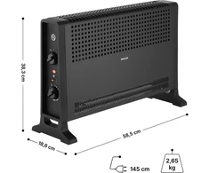 Šildytuvas Sencor Konwektor SCF 2022BK 2000W (41027181)