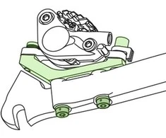 Galinio diskinio stabdžio suporto adapteris Shimano SM-MA-R140P/D