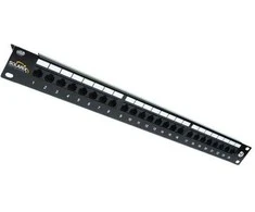 SX24L-5E-UTP-BK 19" patch panel Solarix 24 x RJ45 CAT5E UTP su listwą 1U