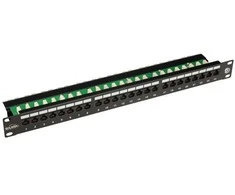 SOLARIX patch panel, CAT6, 24 x RJ45 , UTP, su surišimo juosta, juodas, 1U