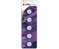 Solight AgfaPhoto button cell lithium battery CR2032, blister 5pcs