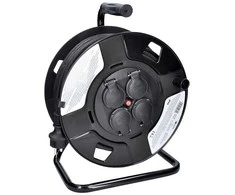 Solight būgno ilgintuvas, 4 lizdai, lauko, 50 m guminis kabelis, 3x 1,5 mm2, IP44