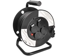 Solight būgno ilgintuvas, 4 lizdai, lauko, 25 m guminis kabelis, 3x 1,5 mm2, IP44