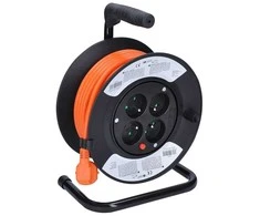 Solight būgno ilgintuvas, 4 lizdai, 15m, oranžinis laidas, 3x 1,5mm2