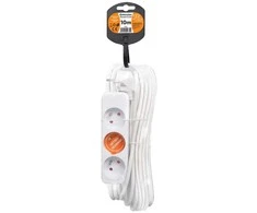 Solight prailginimo laidas, 3 lizdai, baltas, 10m