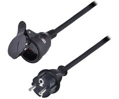 Solight prailginimo laidas - jungtis, 1 lizdas, 30m, 3 x 1,5mm2, guminis, juodas